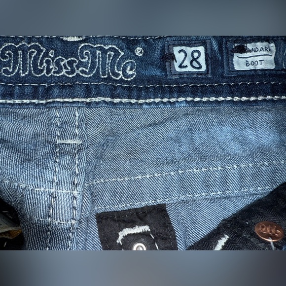 Miss Me Standard Boot bootcut jeans women's size 28 bling rhinestones - Picture 11 of 11